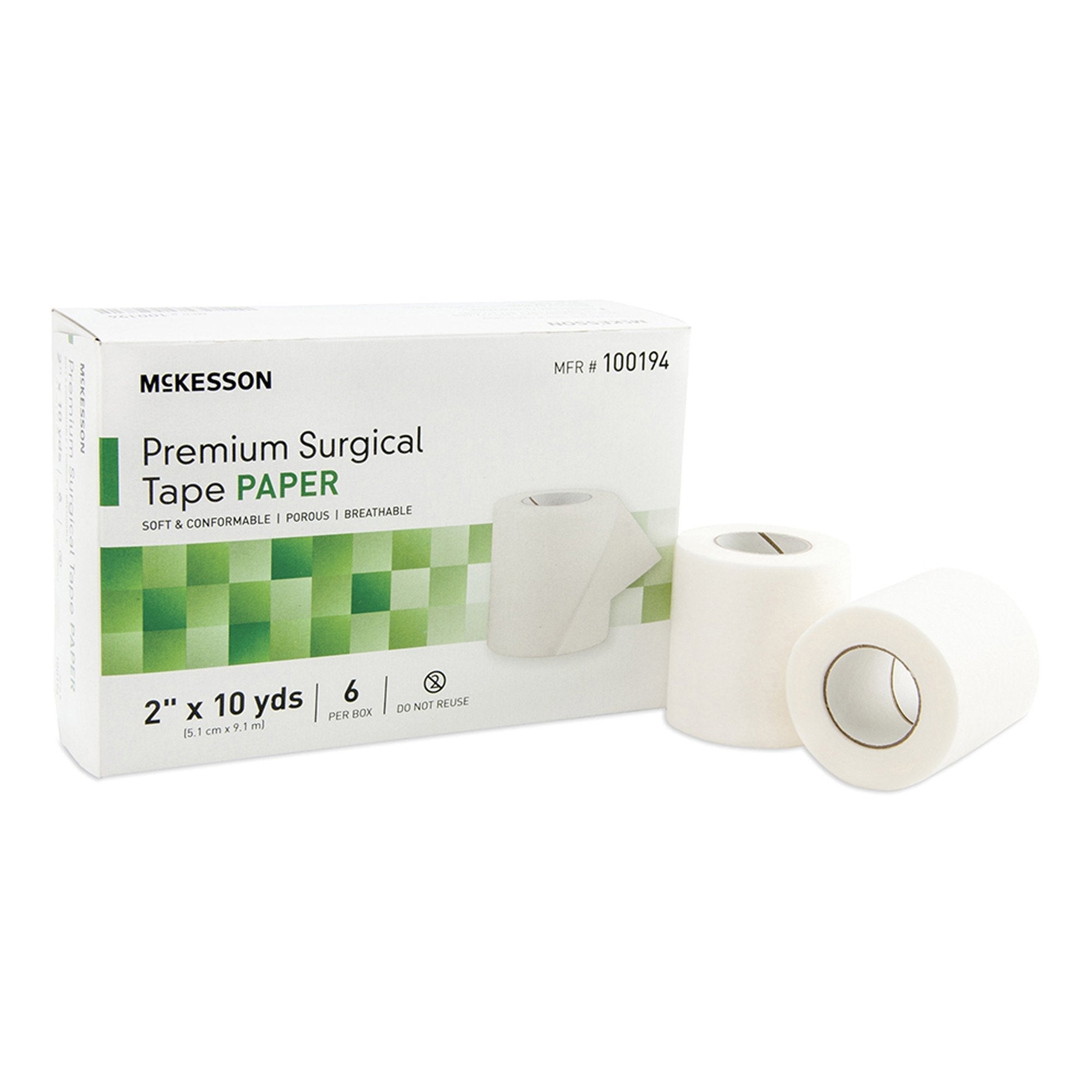 medical tape mckesson white 2 inch x 10 yard paper nonsterile packaging type box
