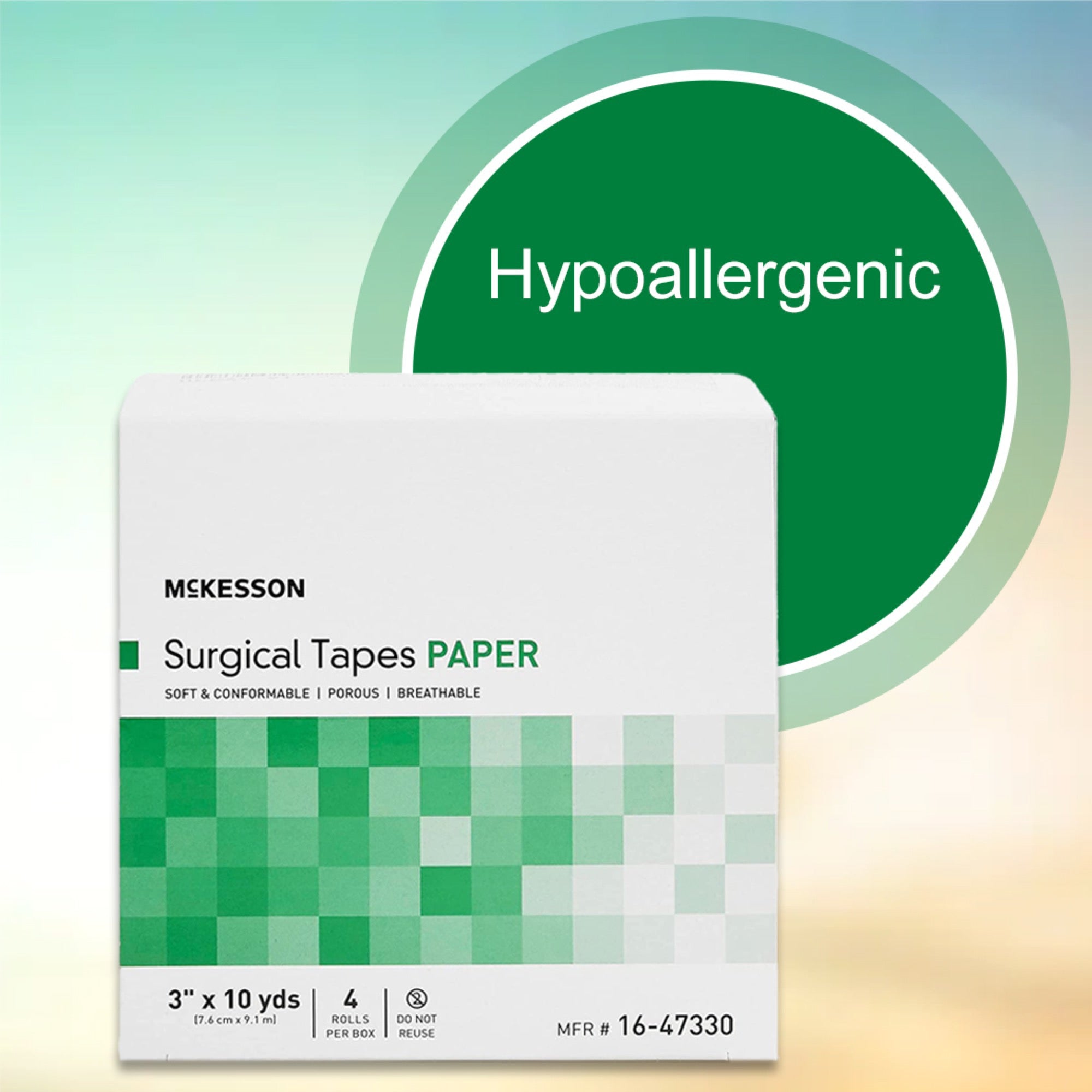 medical tape mckesson white 3 inch x 10 yard paper nonsterile packaging type box