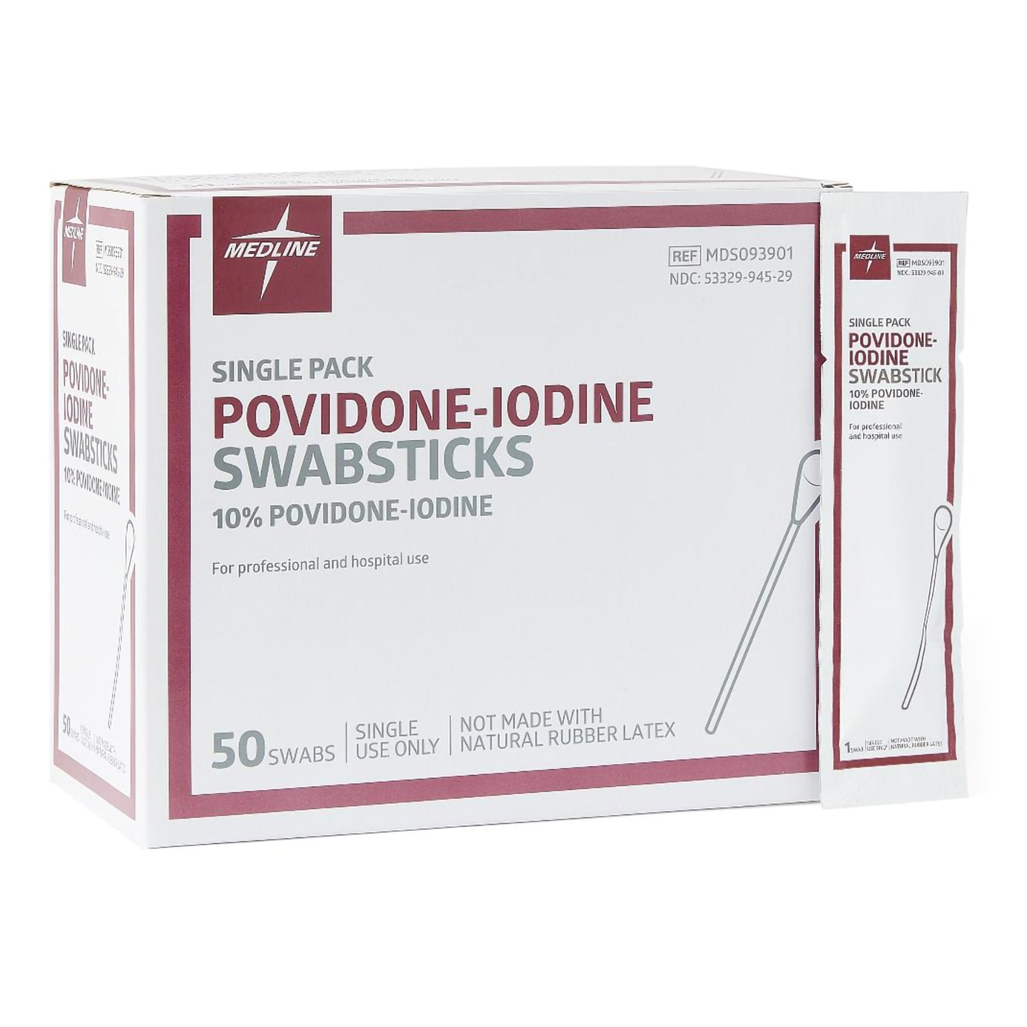 Impregnated Swabstick 10% Strength Povidone Iodine Individual Packet NonSterile