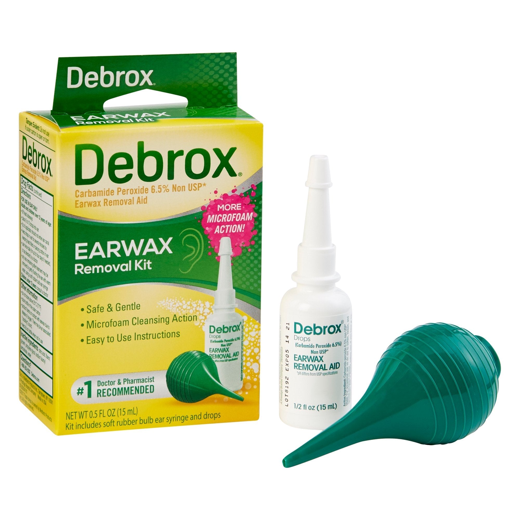 Ear Wax Remover Debrox 0.5 oz. Otic Drops 6.5% Strength Carbamide Peroxide