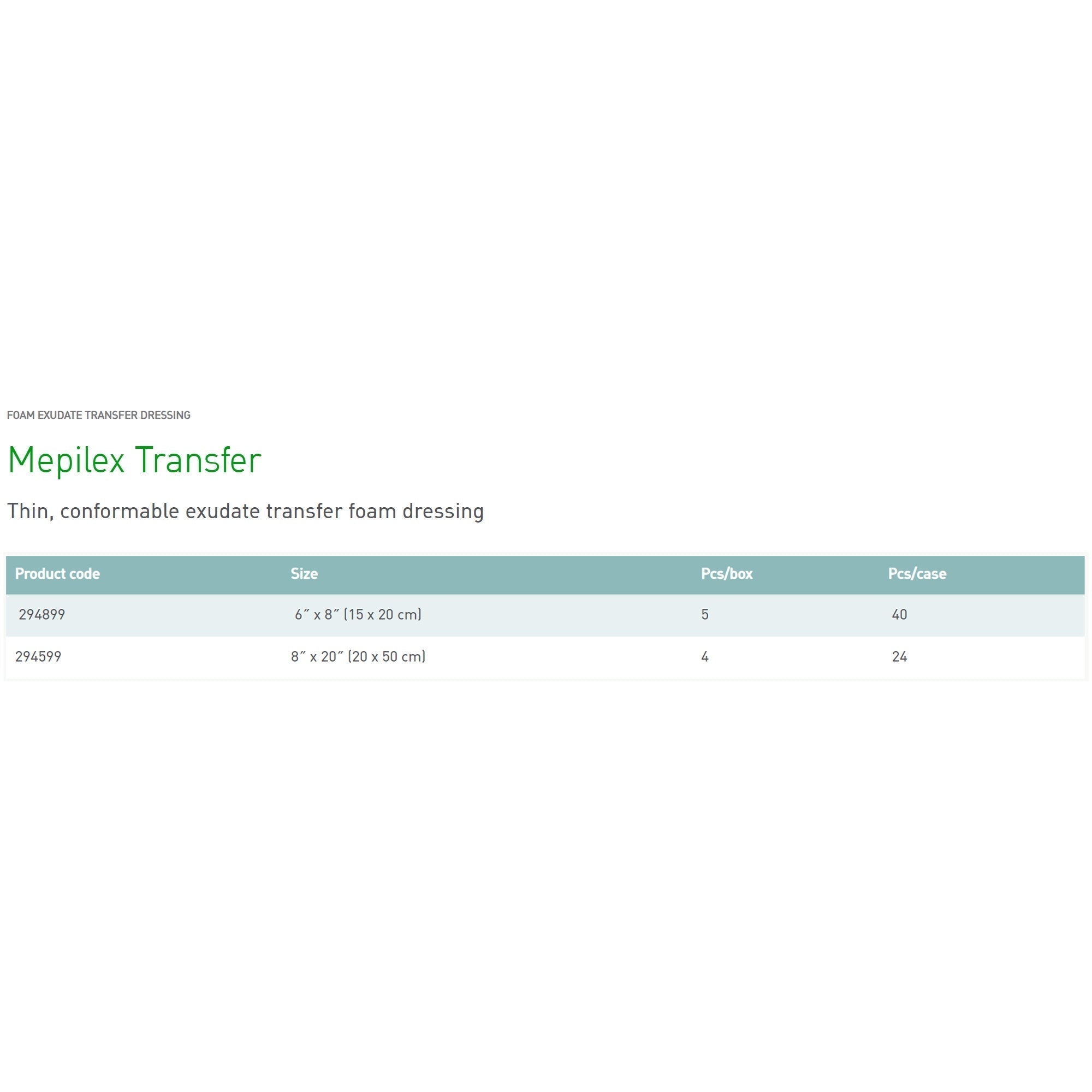 mepilex transfer thin foam dressing 6 x 8 inch mepilex transfer thin foam dressing mk710909ea