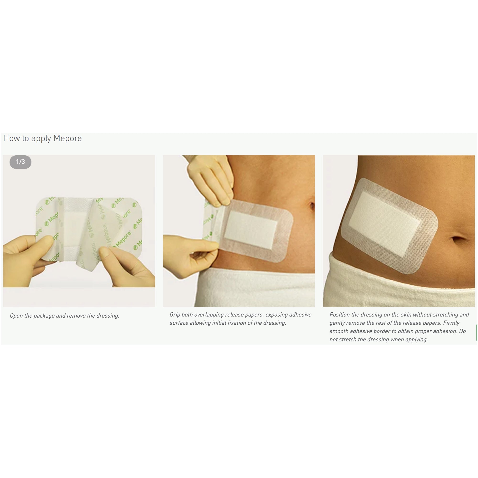 mepore adhesive dressing 2 x 3 inch mepore composite dressing mk324383bx