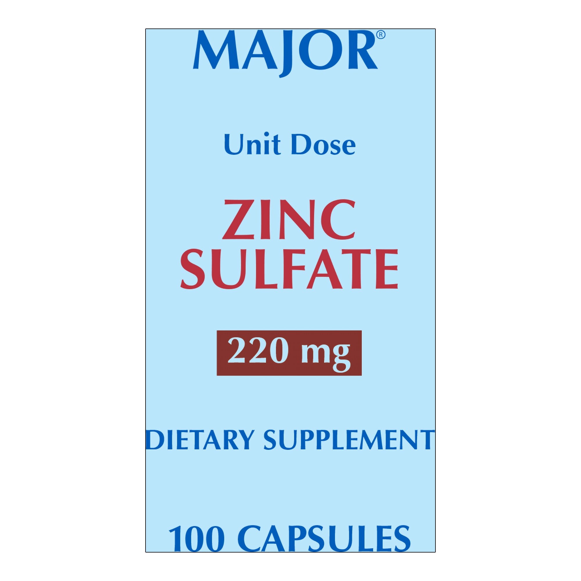 Mineral Supplement Zinc Sulfate 220 mg Strength Capsule 100 Per Box