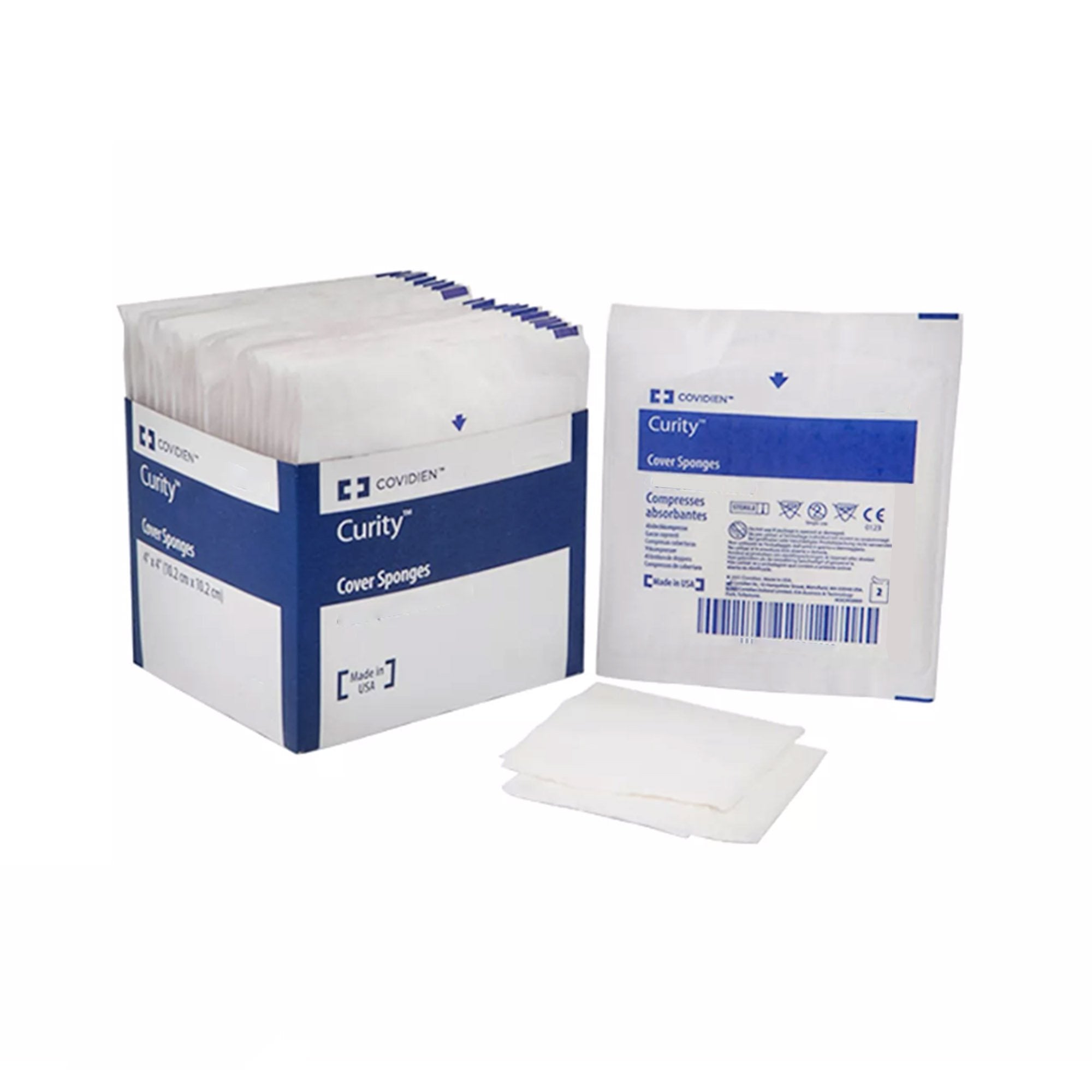 Cellulose Filled Nonwoven Sponge Curity 3 X 3 Inch 4-Ply NonSterile 100 per Pack