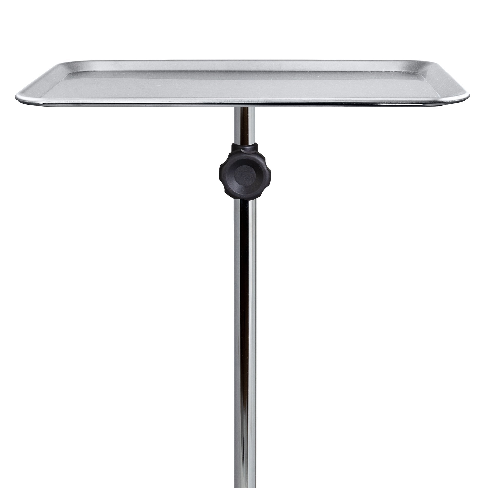 Mobile Instrument Stand McKesson Hand Operated Single Post 5 Leg Base Small Tray