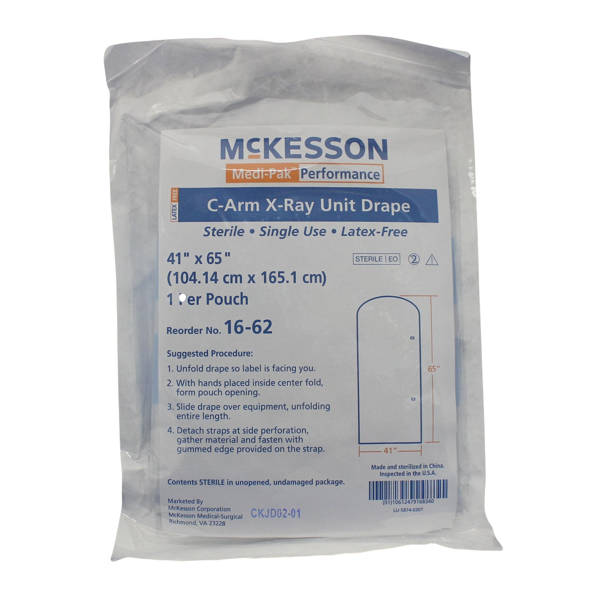 Mobile X Ray Drape McKesson 41 X 65 Inch For X Ray or C Arm Image Intensifiers