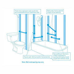 moen grab bar 42 securemount polished stainless cnceal scrw