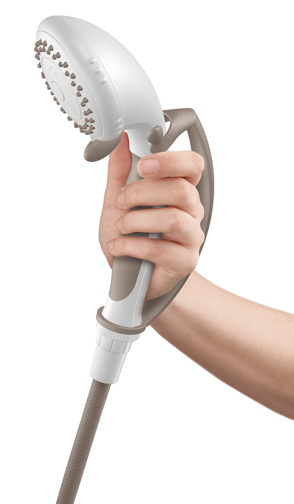 moen shower head hand held w pause control white