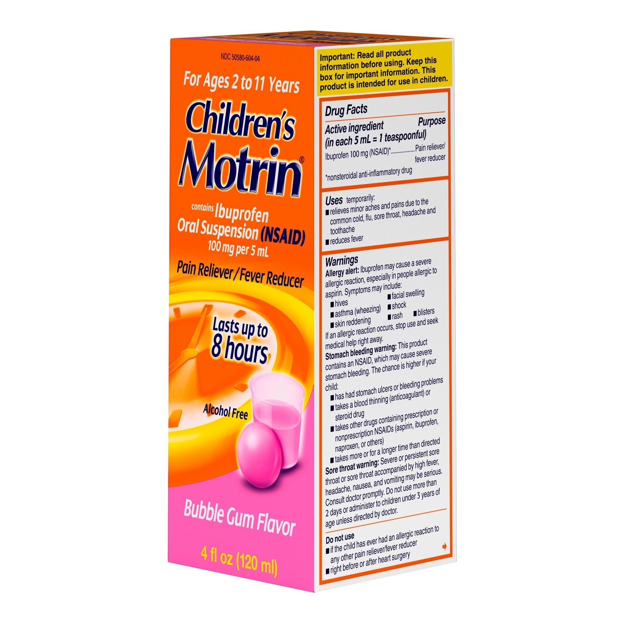 motrin childrens oral suspension bubblegum flavor motrin childrens pain relief mk530462ea