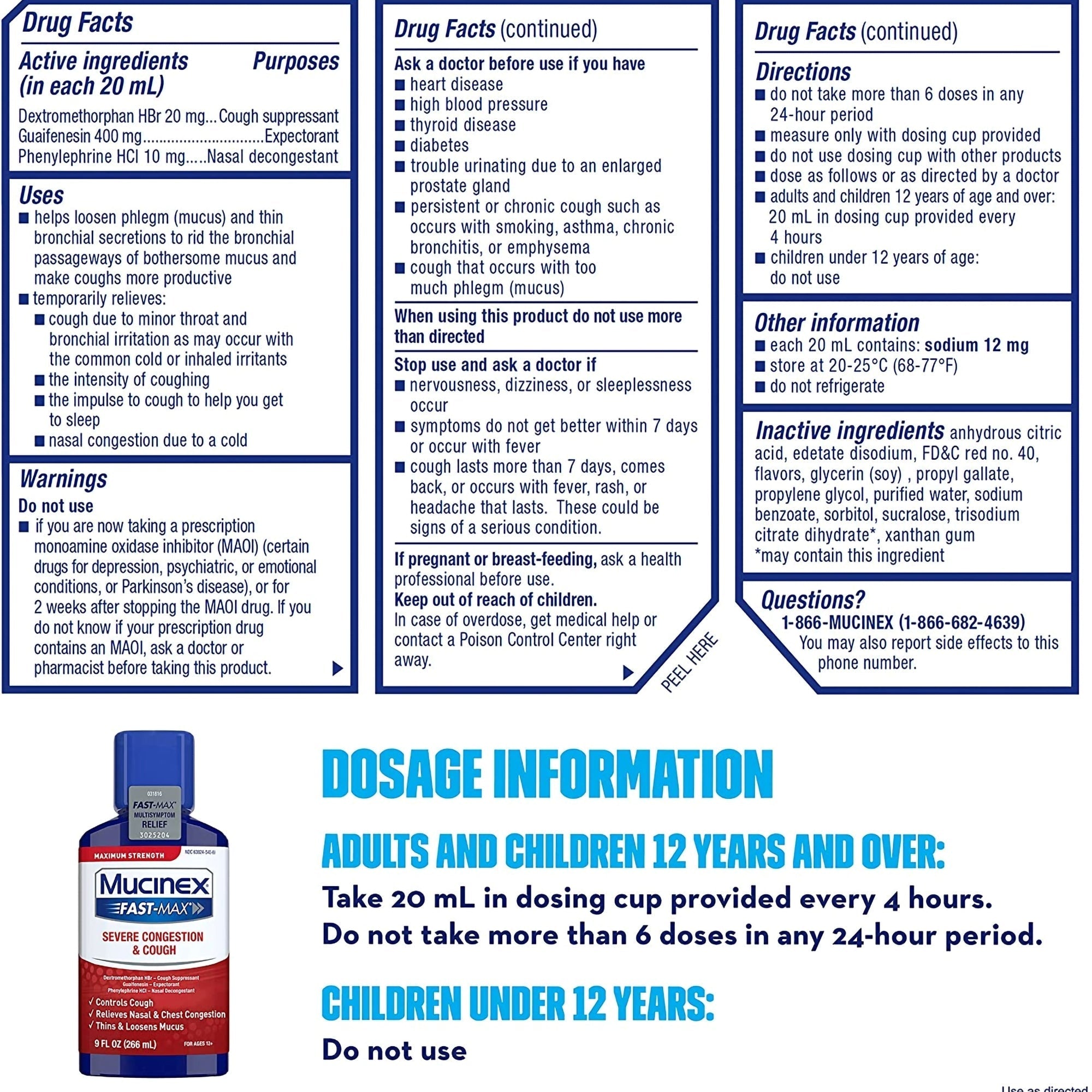 mucinex fast max severe congestion cough liquid maximum strength mucinex fast max cold and cough relief mk1044221ea