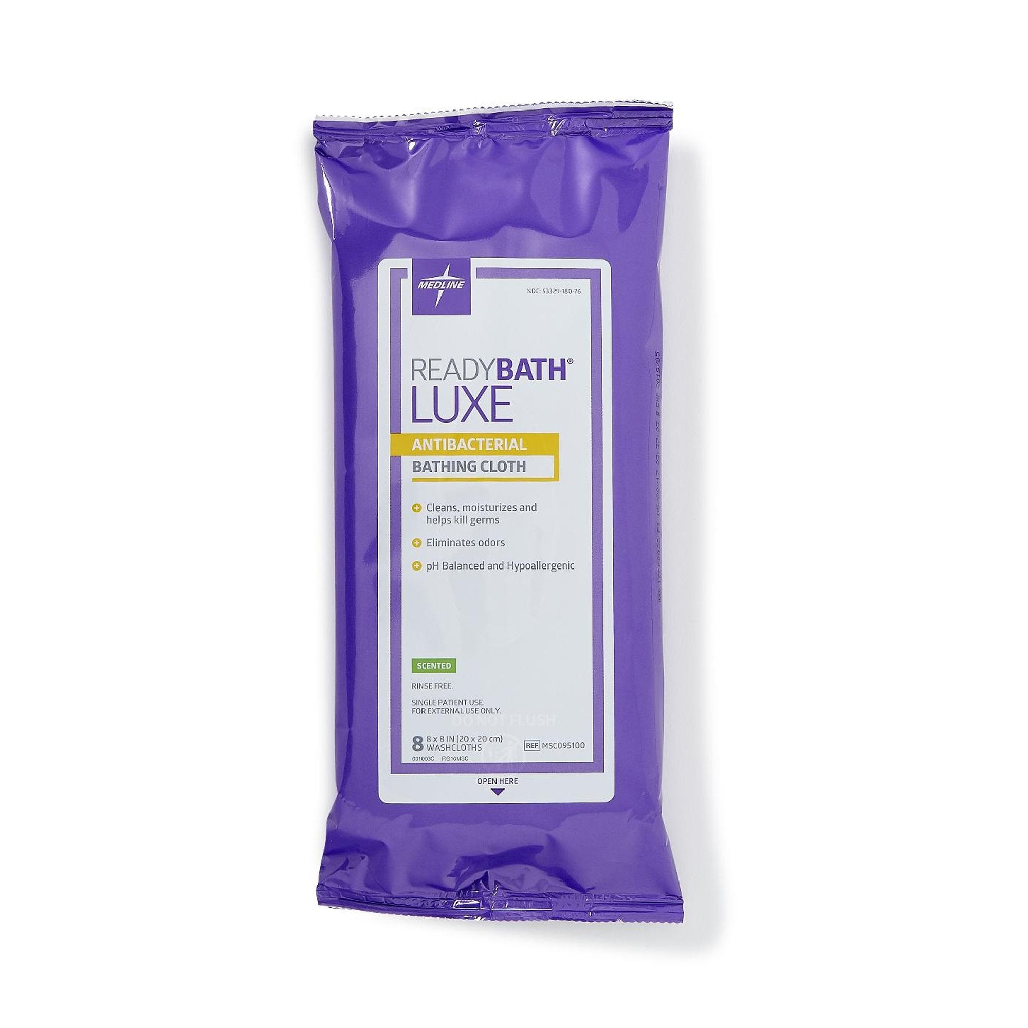 Rinse-Free Bath Wipe ReadyBath Luxe Soft Pack Scented 8 Count