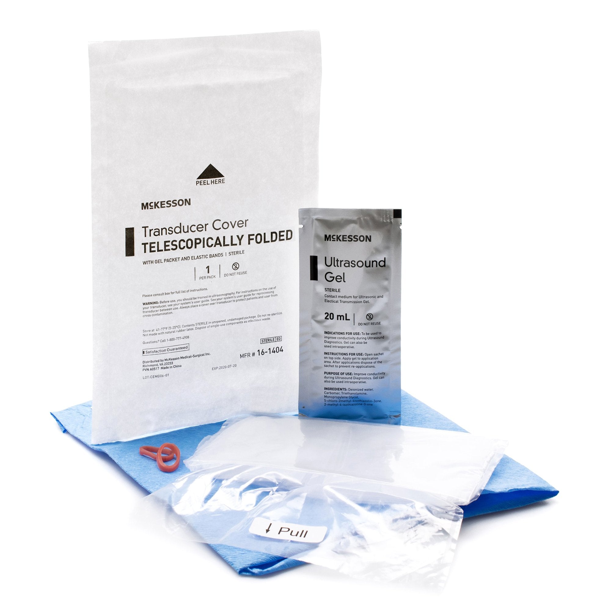 Ultrasound Transducer Cover Kit McKesson 6 X 33 Inch Polyethylene Sterile Folded