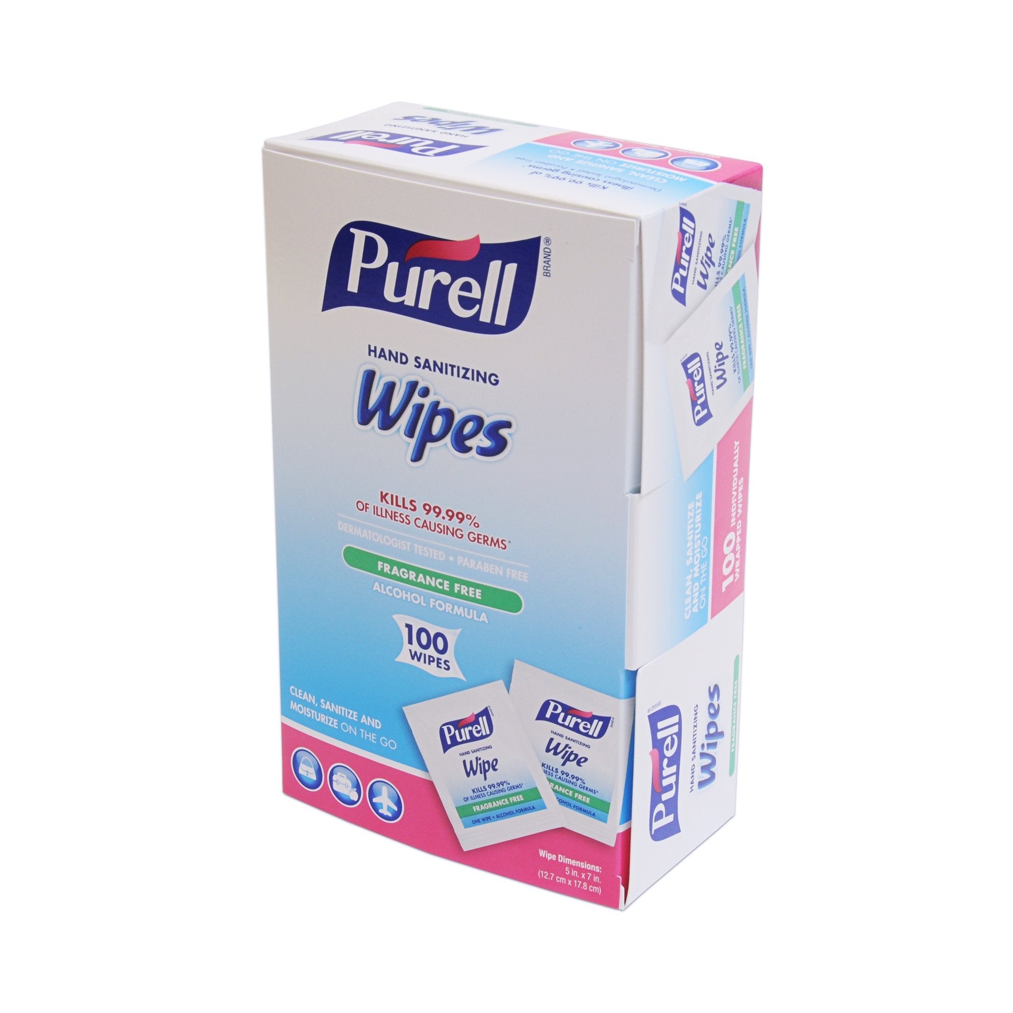 Toallitas desinfectantes para manos Purell, 100 unidades, con alcohol etílico, paquete individual
