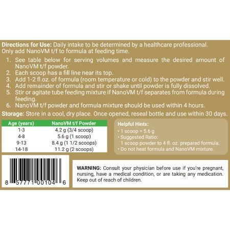 nanovm t f powder pediatric tube feeding formula 275 gram jar nanovm tf pediatric tube feeding formula mk971477ea