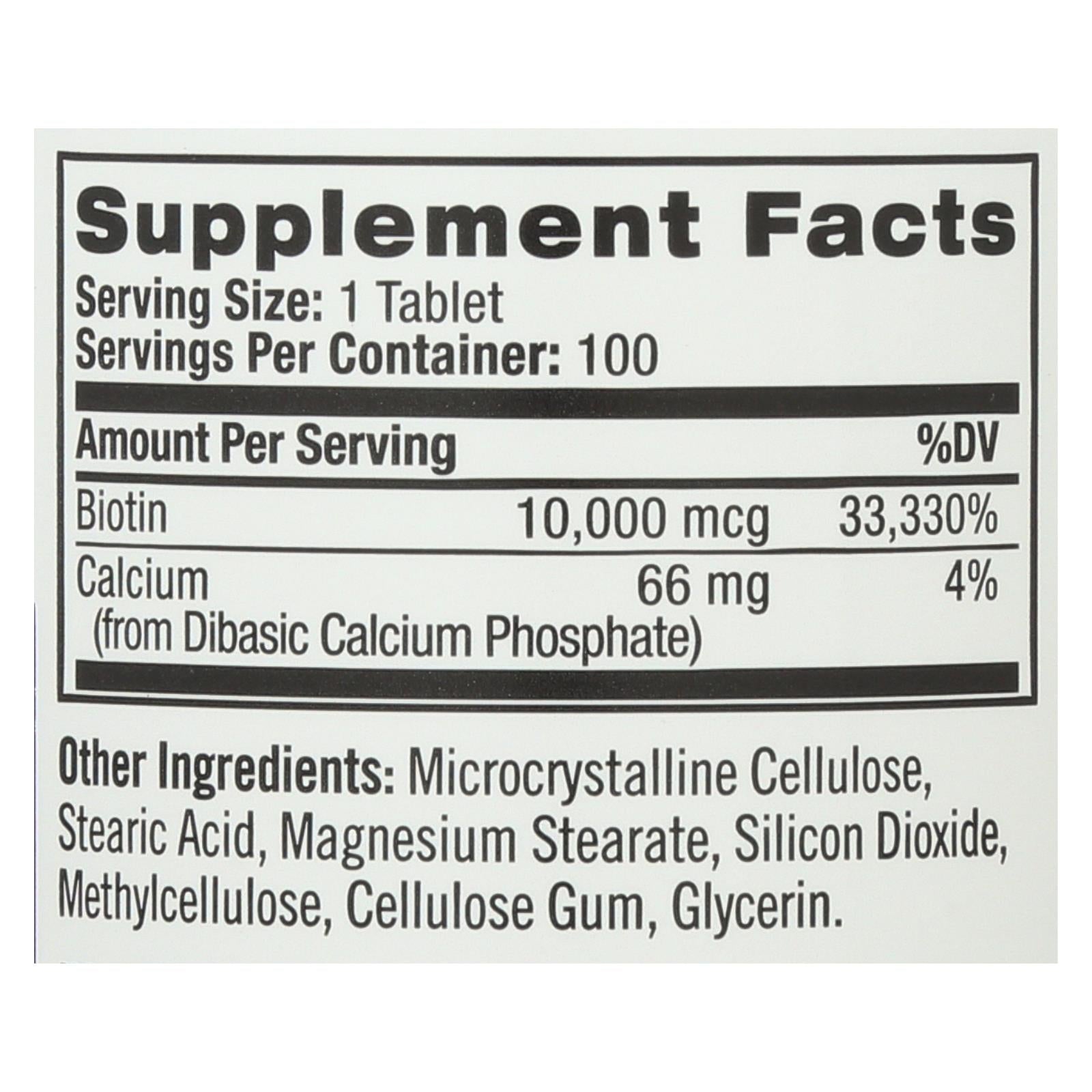 natrol biotin 10000 mcg 100 tablets