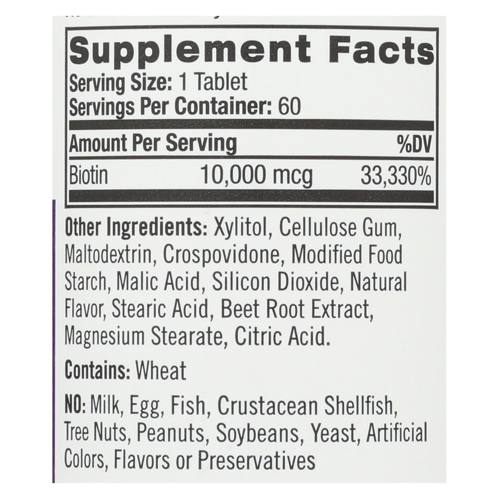 Natrol Biotin Fast Dissolve Strawberry 10000 Mcg 60 Tablets All Care Store