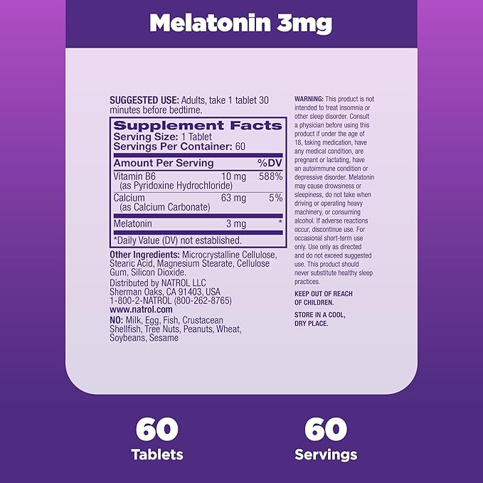 natrol melatonin 3 mg 120 tablets