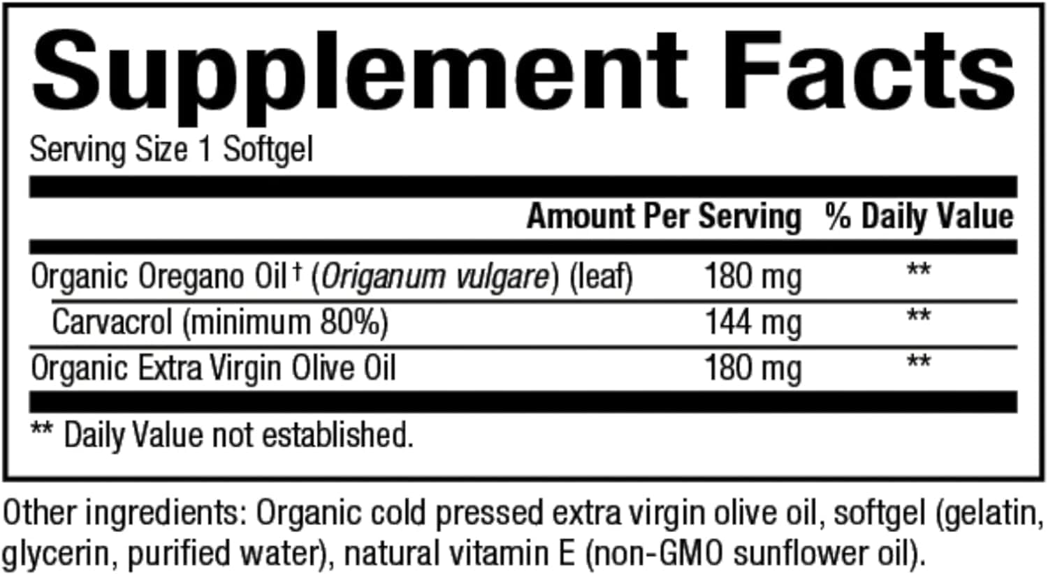 natural factors oil of oregano 180 mg 60 softgels