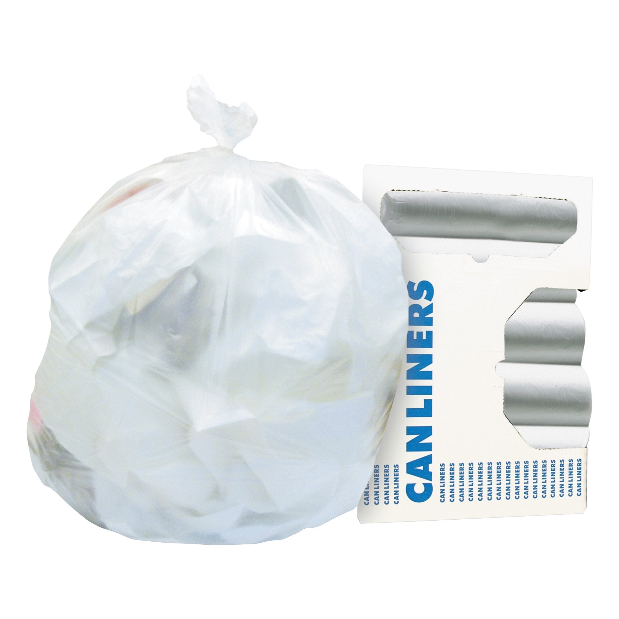 natural HDPE trash bags with star seal bottom