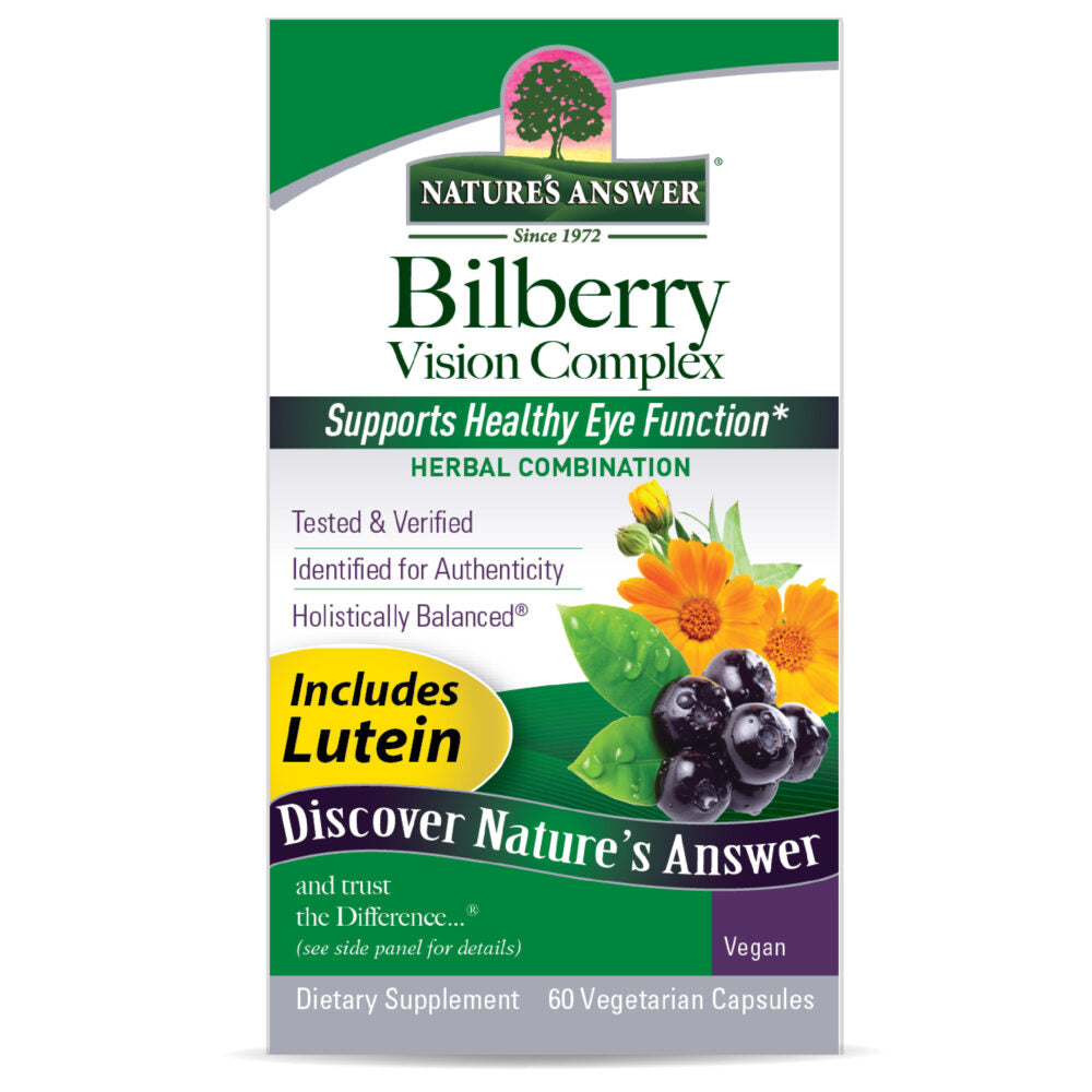 natures answer bilberry vision complex plus lutein 60 vegetarian capsules
