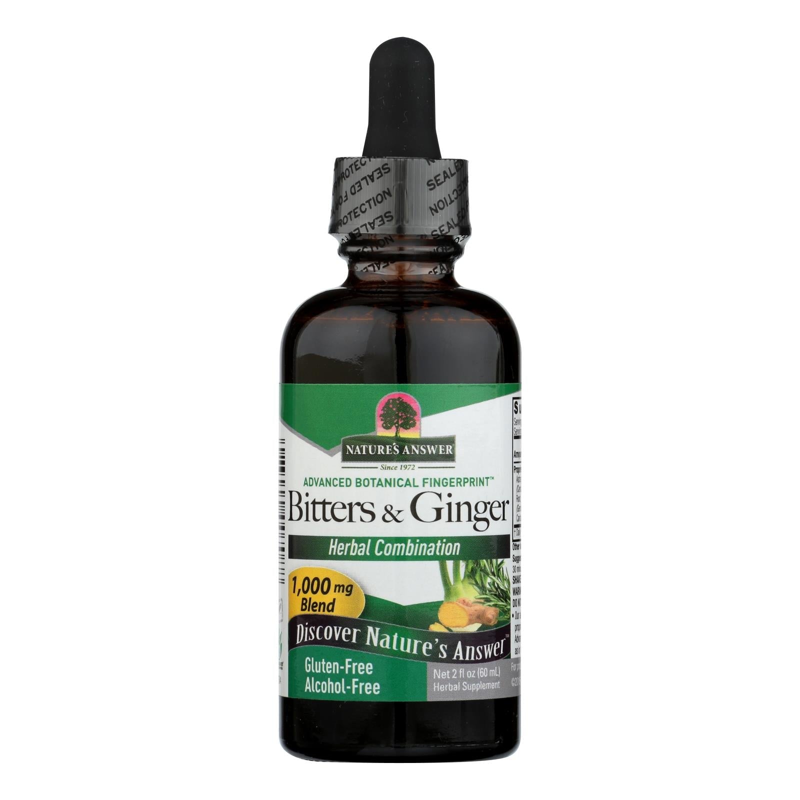 Nature's Answer Bitters and Ginger Extract - 2 oz Digestive Support Formula