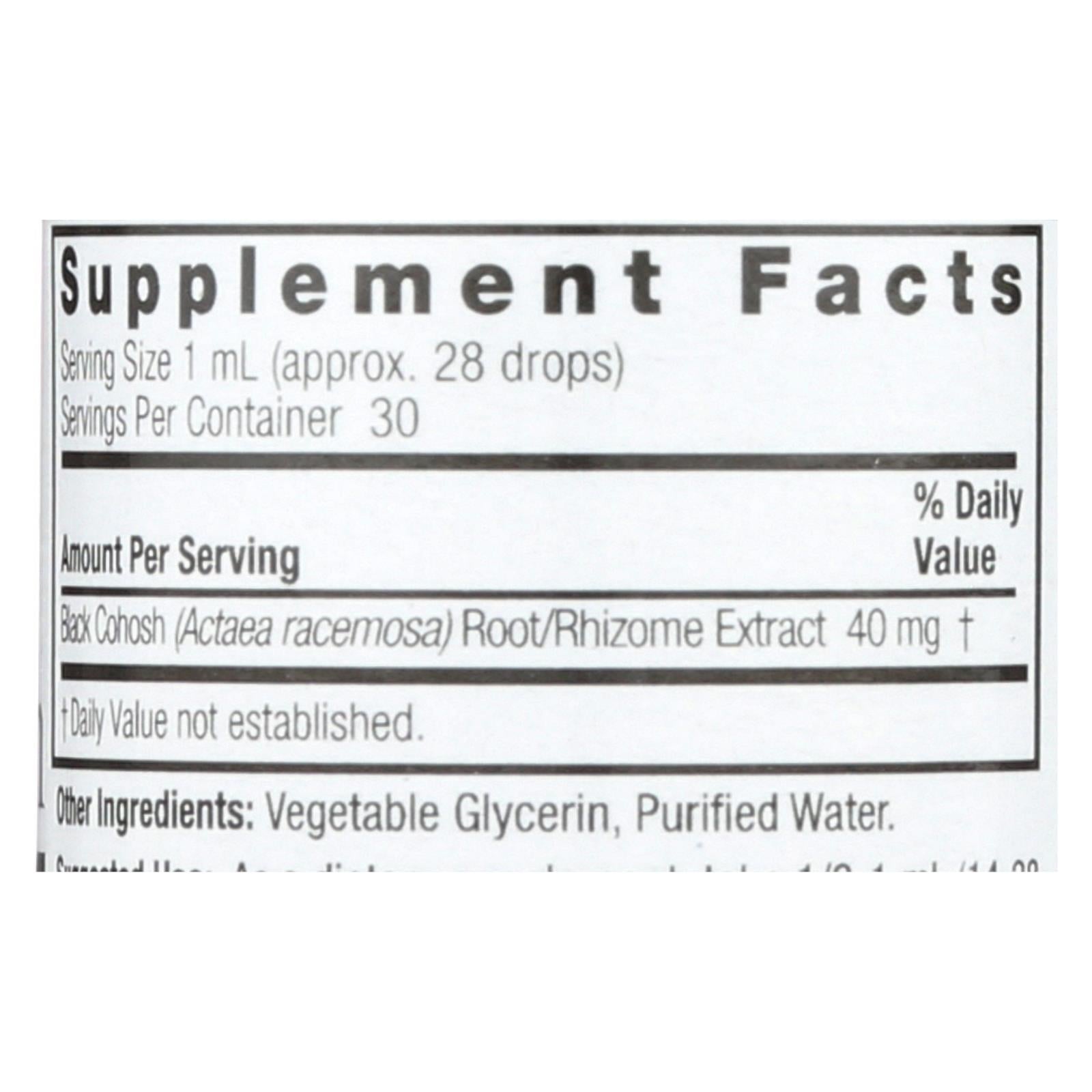 natures answer black cohosh root alcohol free 1 fl oz