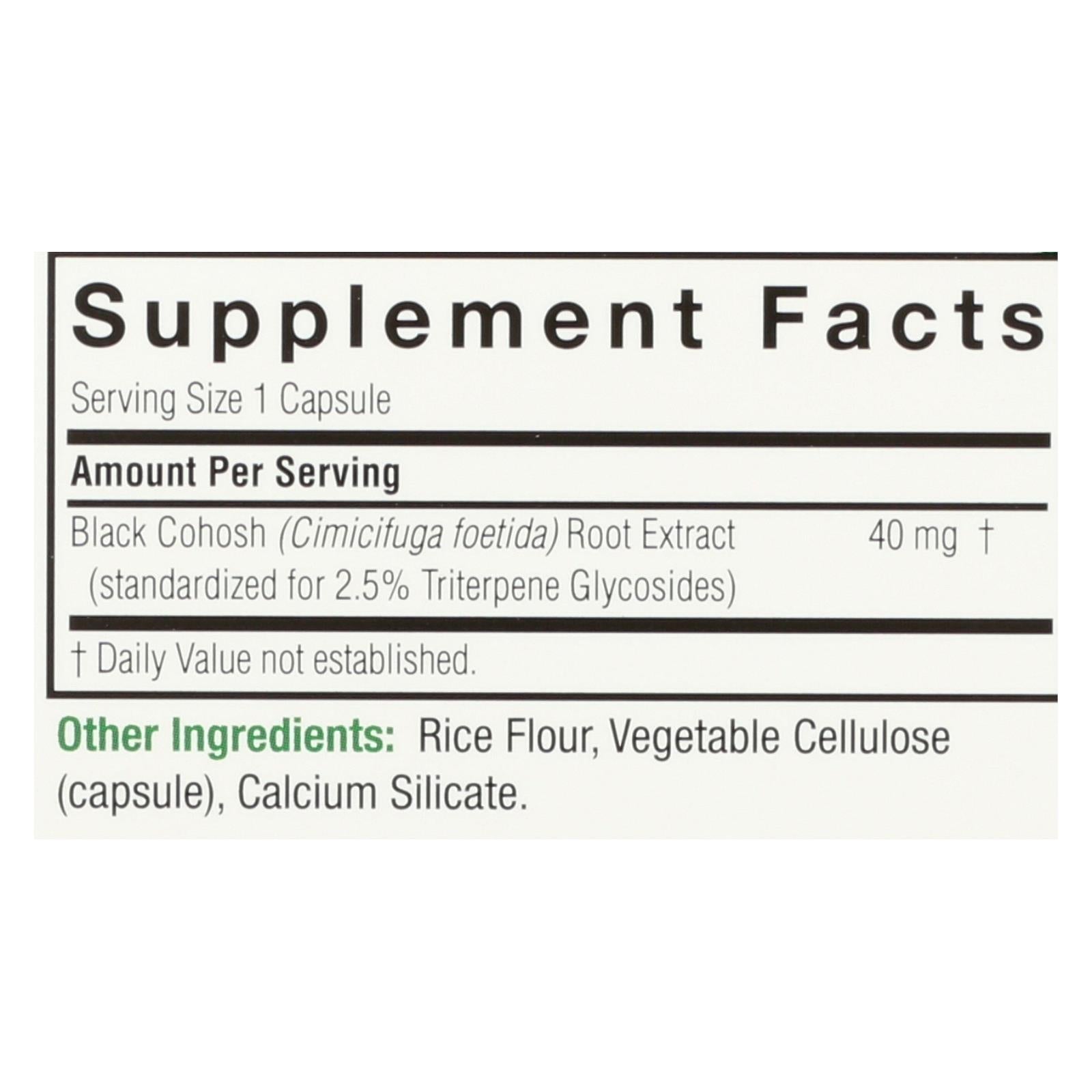 natures answer black cohosh root extract 60 vegetarian capsules