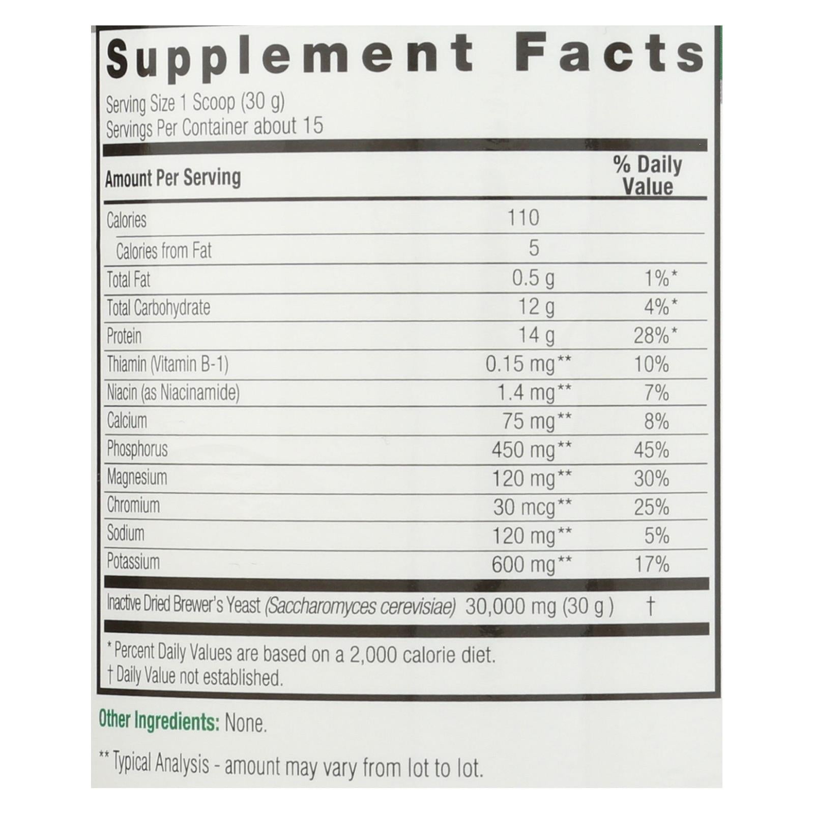 natures answer brewers yeast gluten free 16 oz