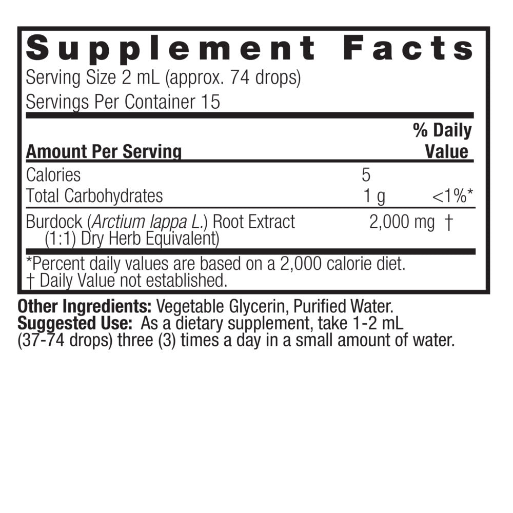 natures answer burdock root alcohol free 1 fl oz