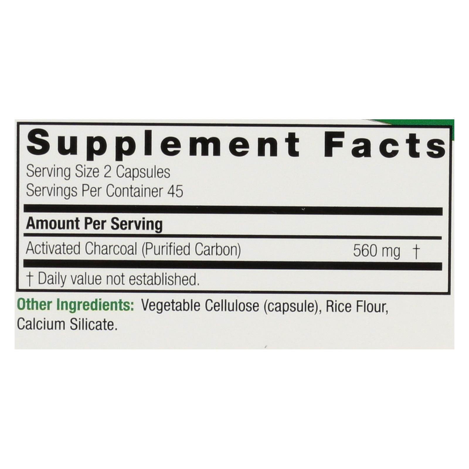 natures answer charcoal activated purified 90 softgels