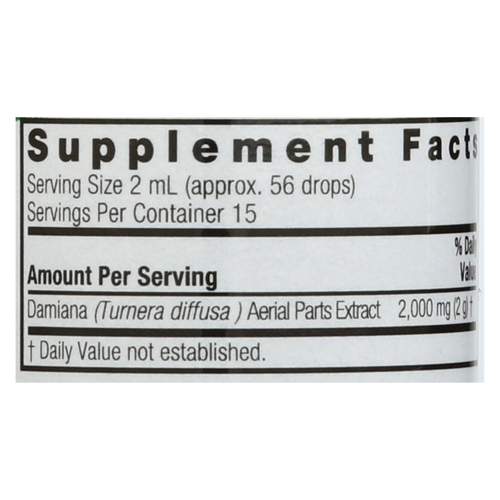 natures answer damiana leaf alcohol free 1 fl oz 1