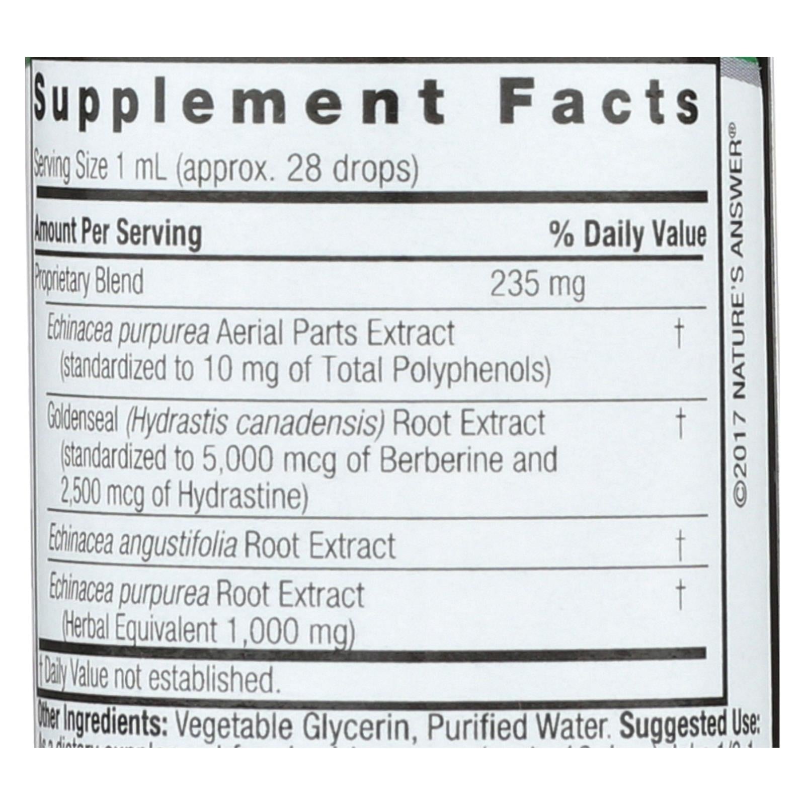 natures answer echinacea goldenseal alcohol free 1 oz