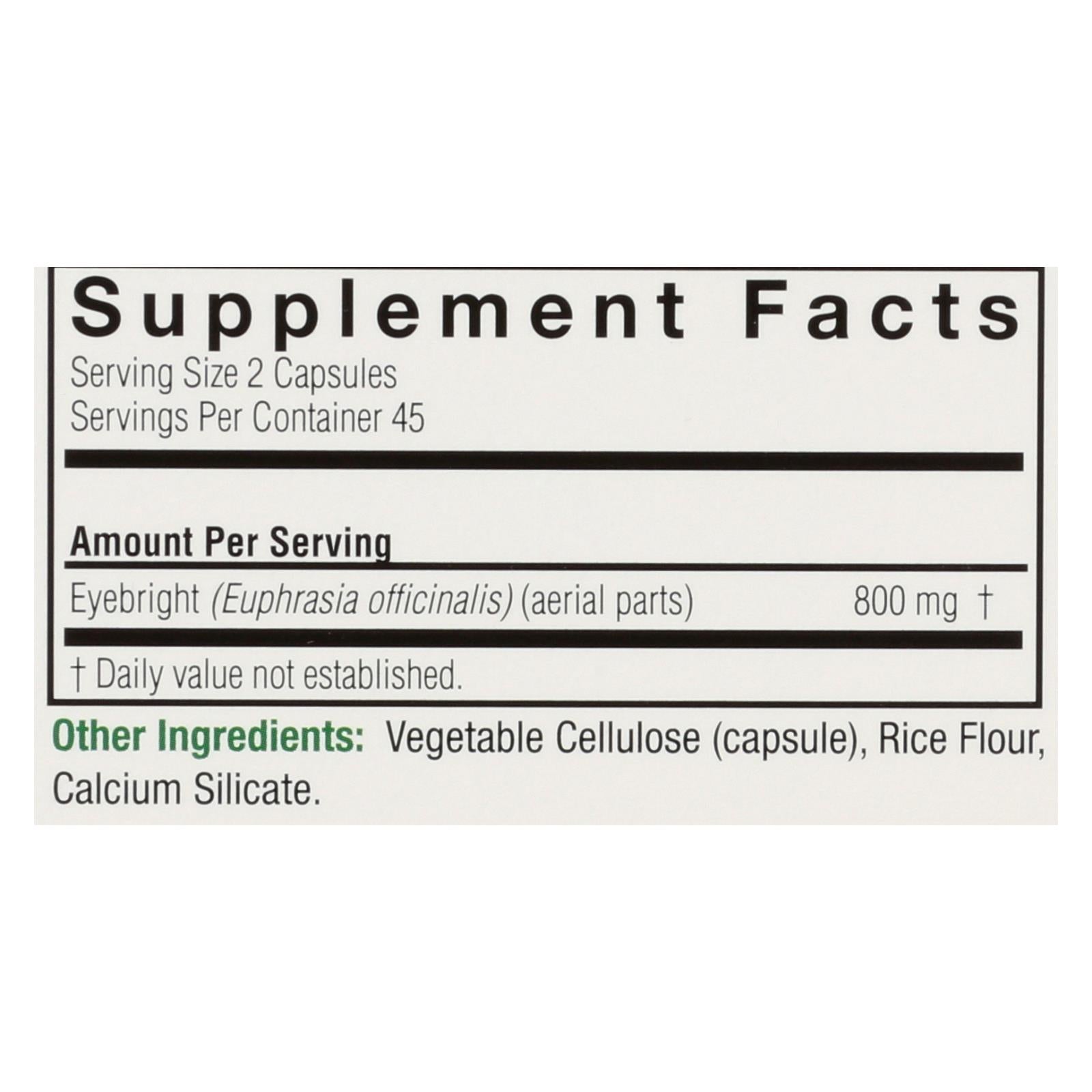 natures answer eyebright herb 90 vegetarian capsules