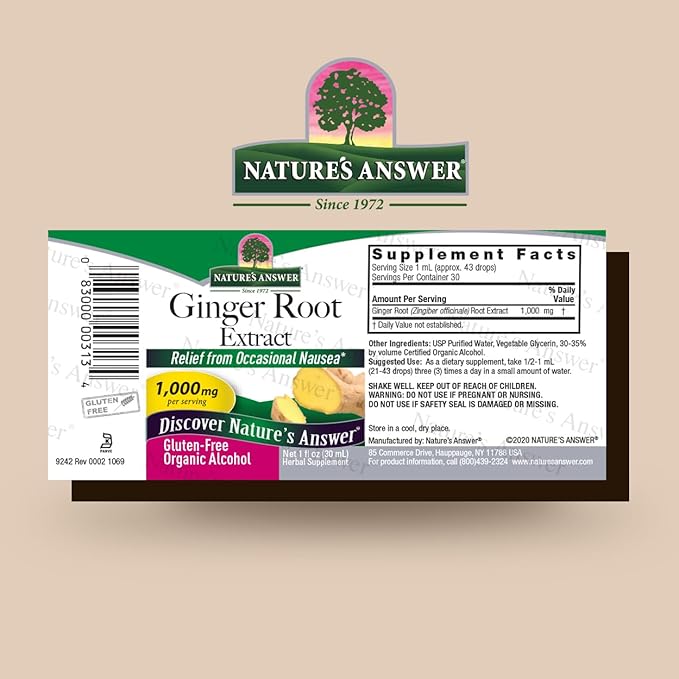 natures answer ginger root extract 1 fl oz