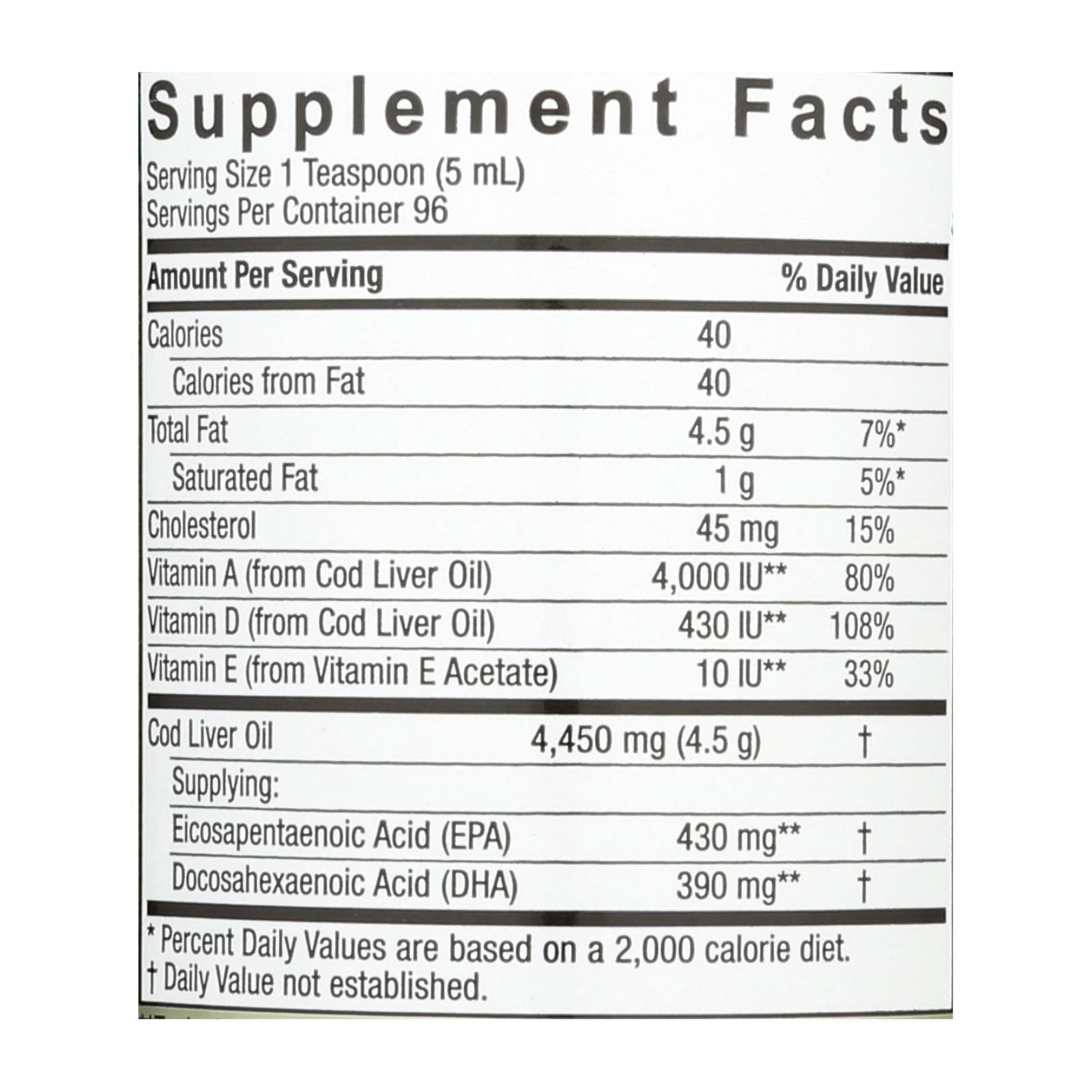 natures answer liquid norwegian cod liver oil 16 fl oz