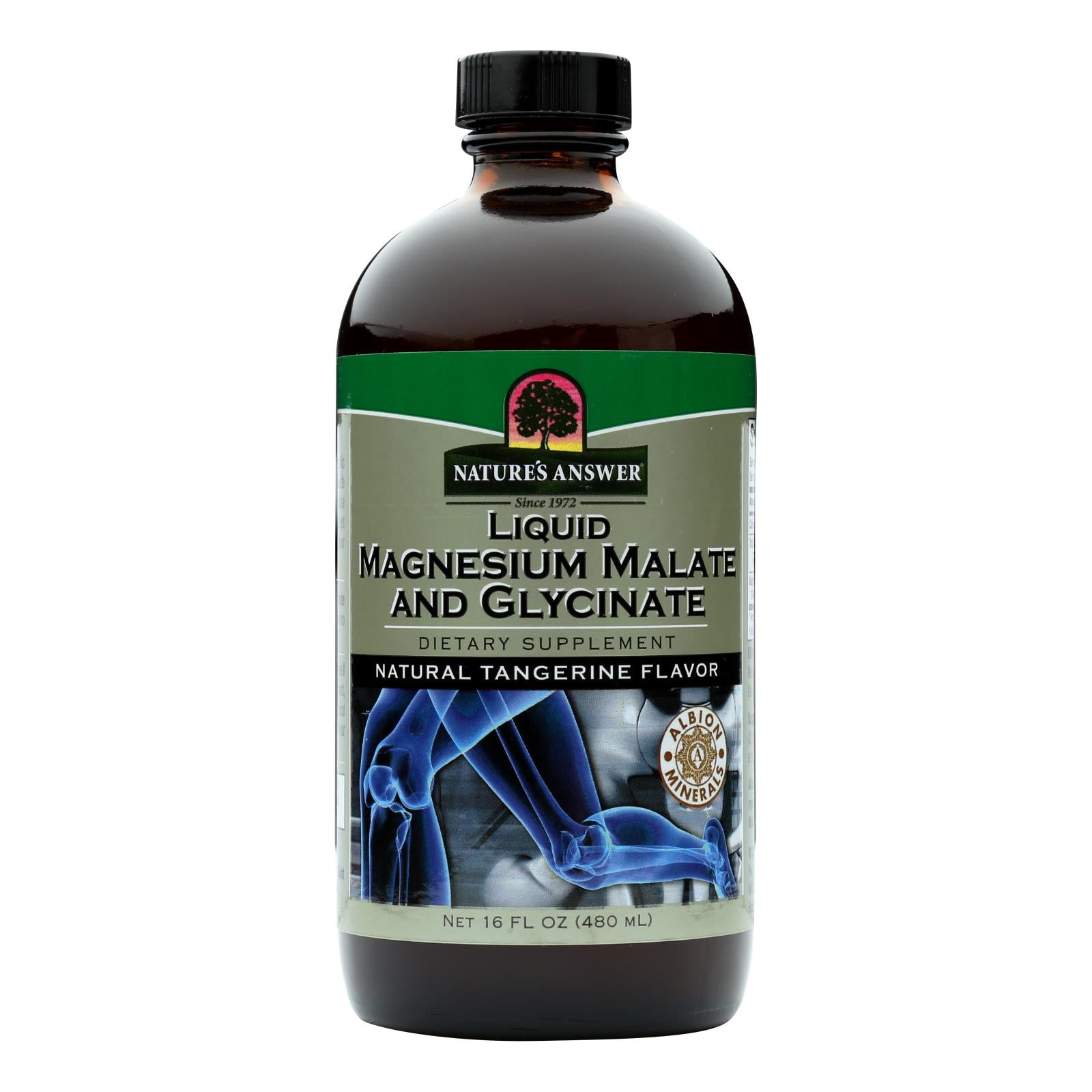 natures answer magnesium malate and glycinate liquid 16 fl oz