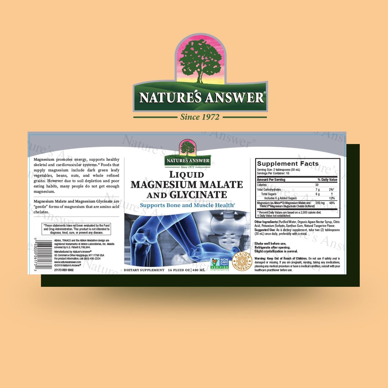 natures answer magnesium malate and glycinate liquid 16 fl oz