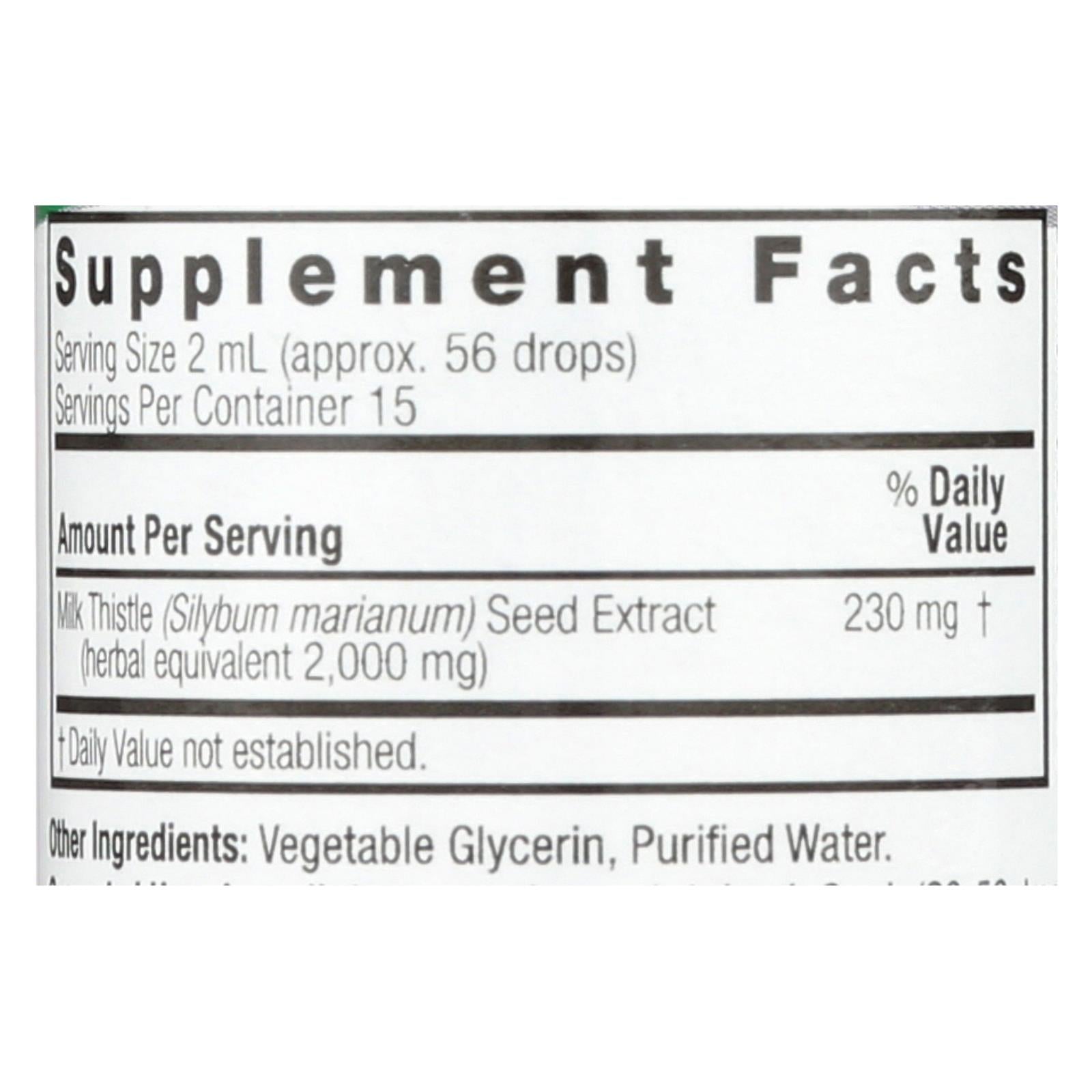 natures answer milk thistle seed alcohol free 1 fl oz