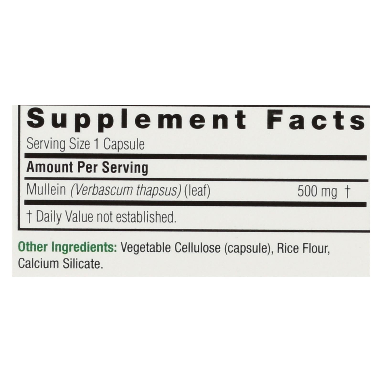 natures answer mullein leaf dietary supplement 1 each 90 sgel