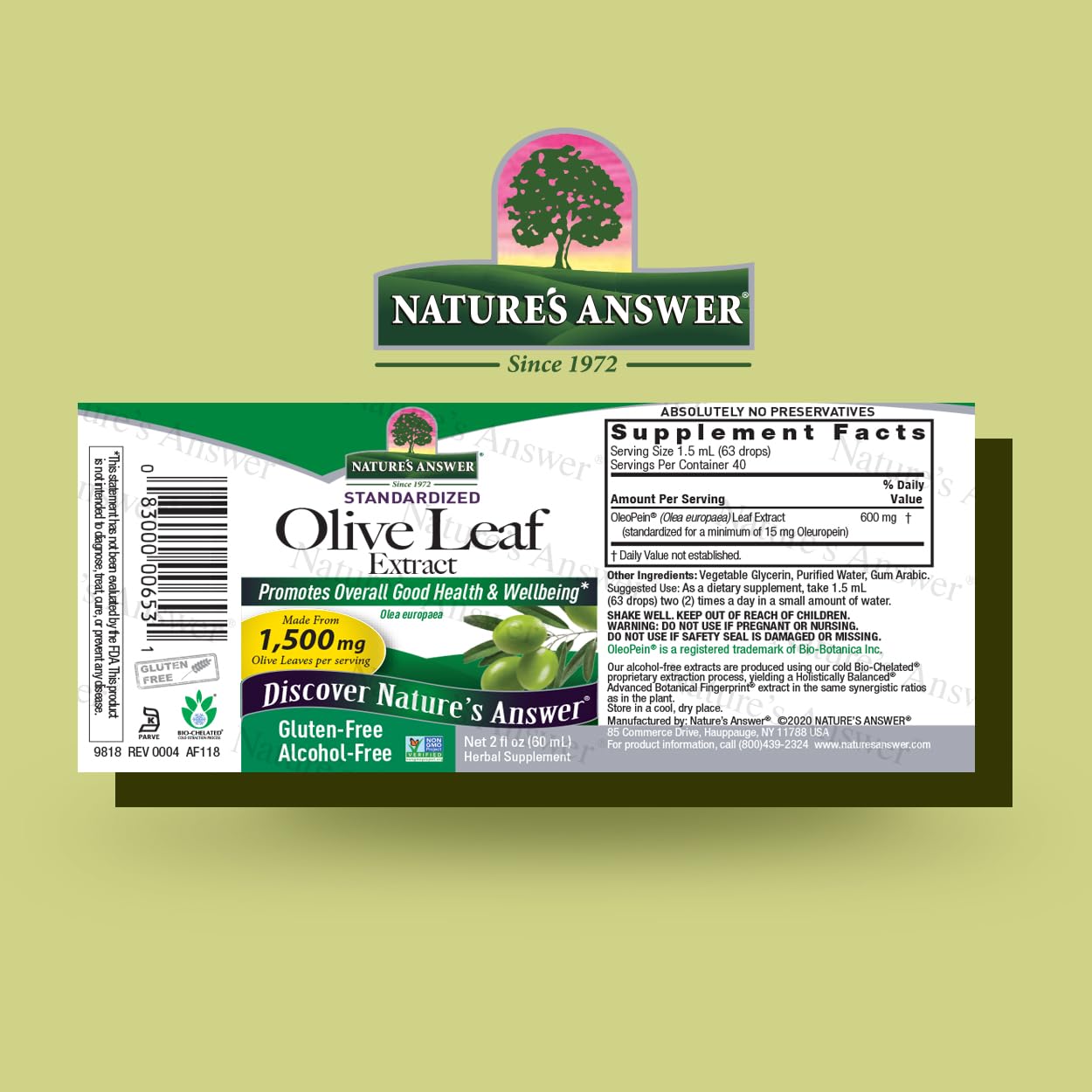 Nature's Answer Oleopein Olive Leaf Alcohol Free
