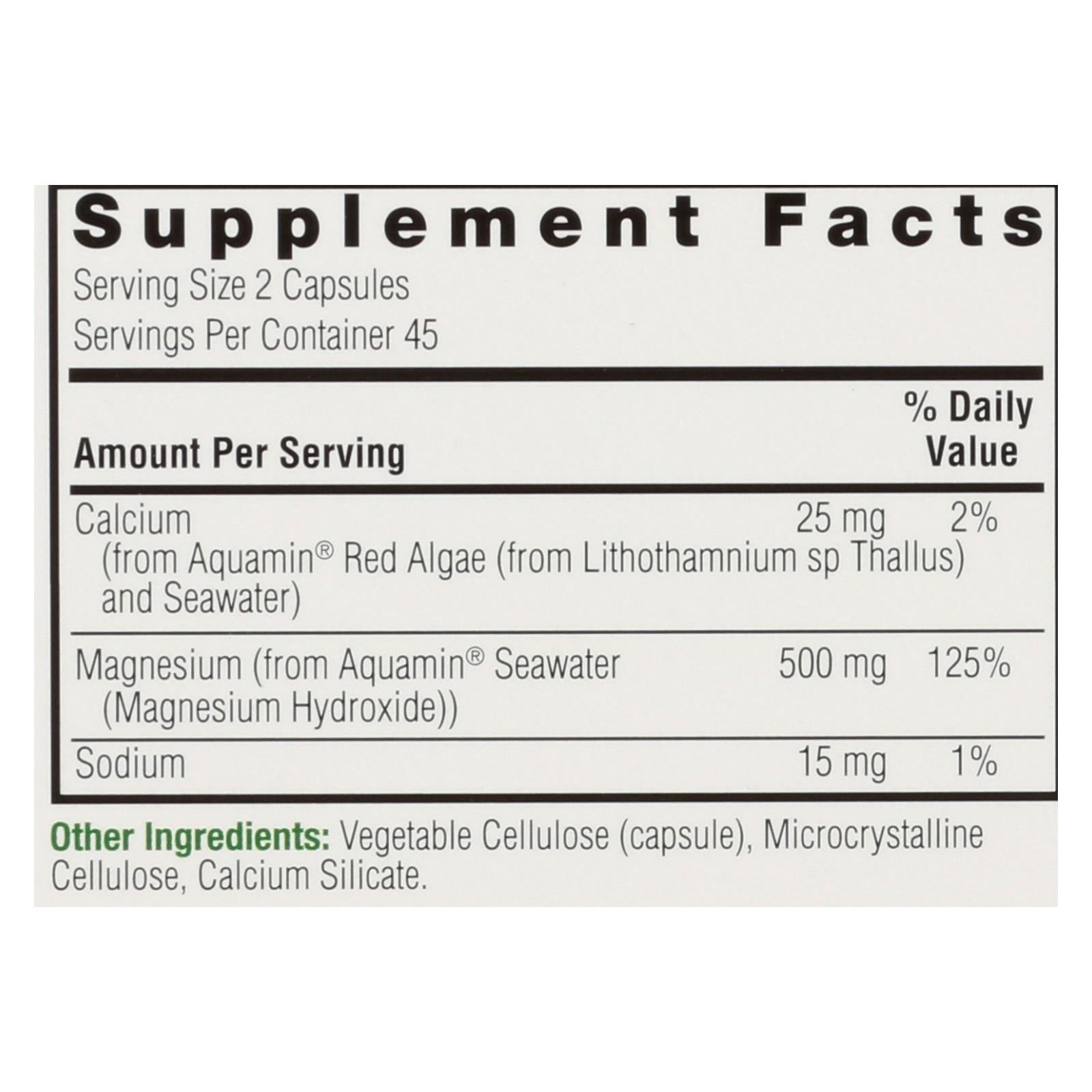natures answer plant based magnesium dietary supplement 1 each 90 cap