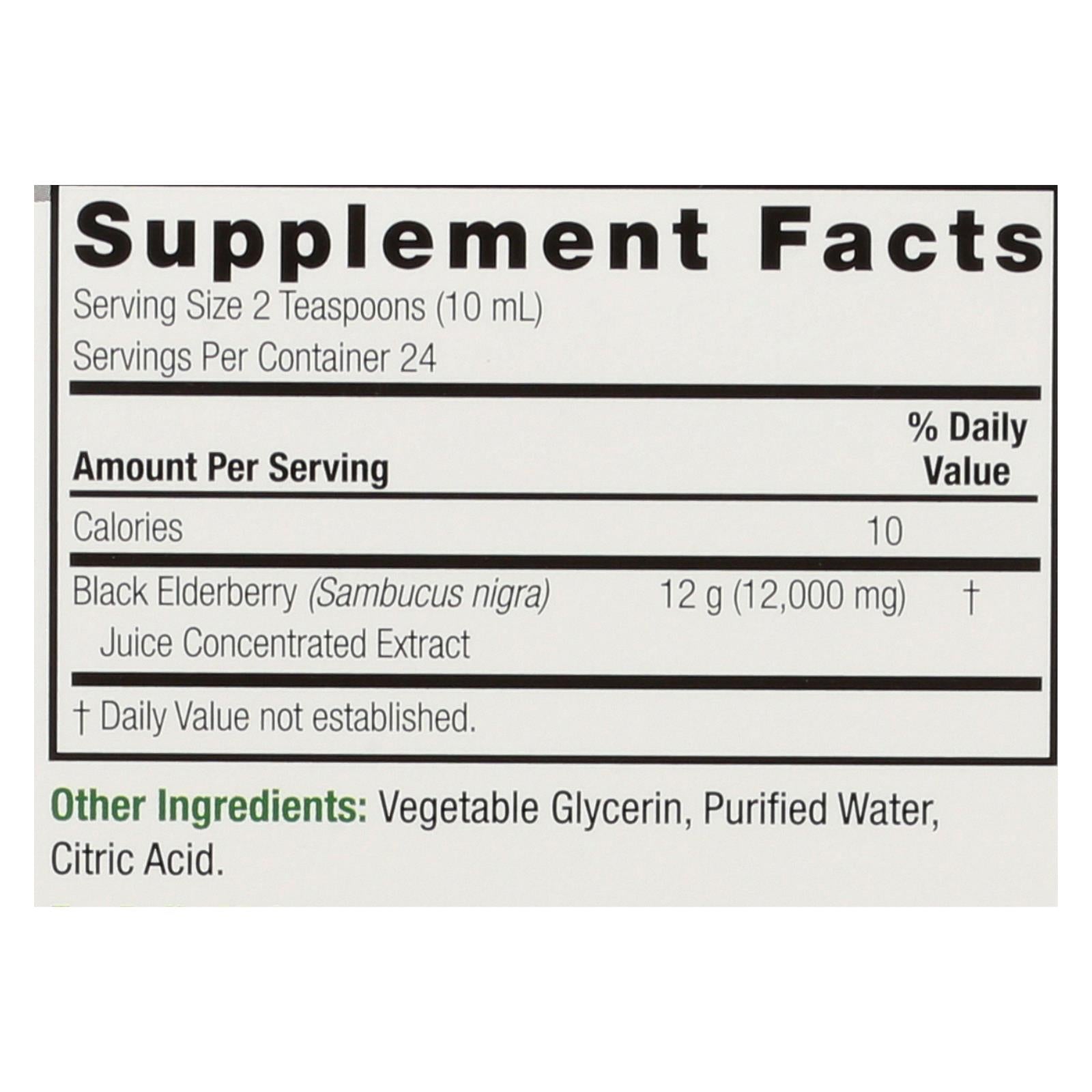 natures answer sambucus nigra black elder berry extract 8 fl oz