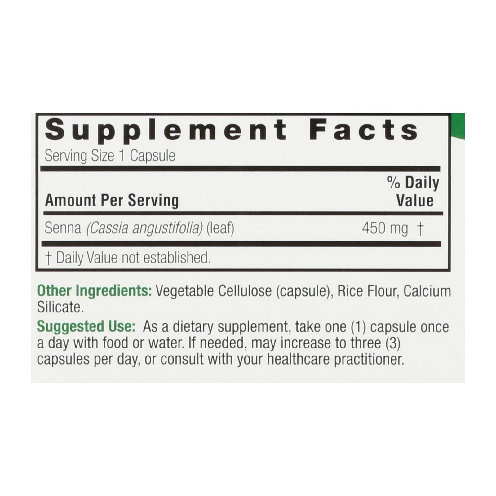 natures answer senna leaf 90 capsules