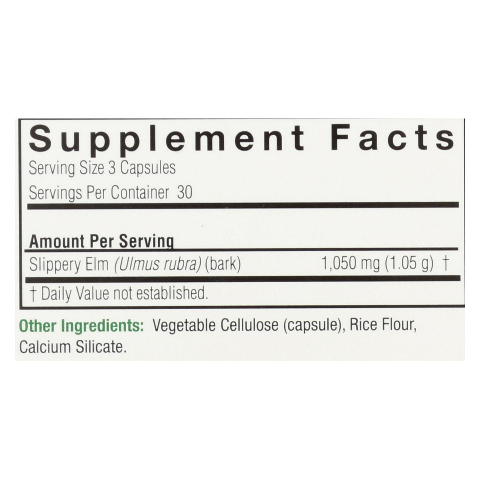 natures answer slippery elm bark 90 vegetarian capsules