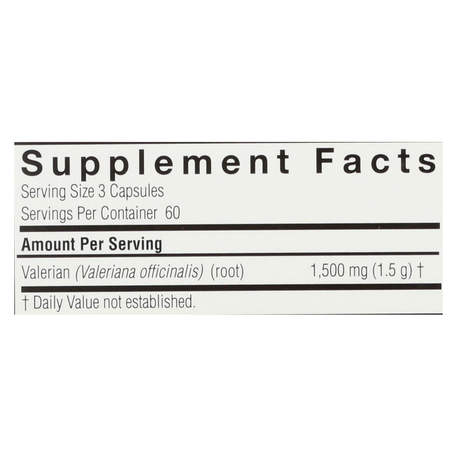 natures answer valerian root 180 vegetarian capsules