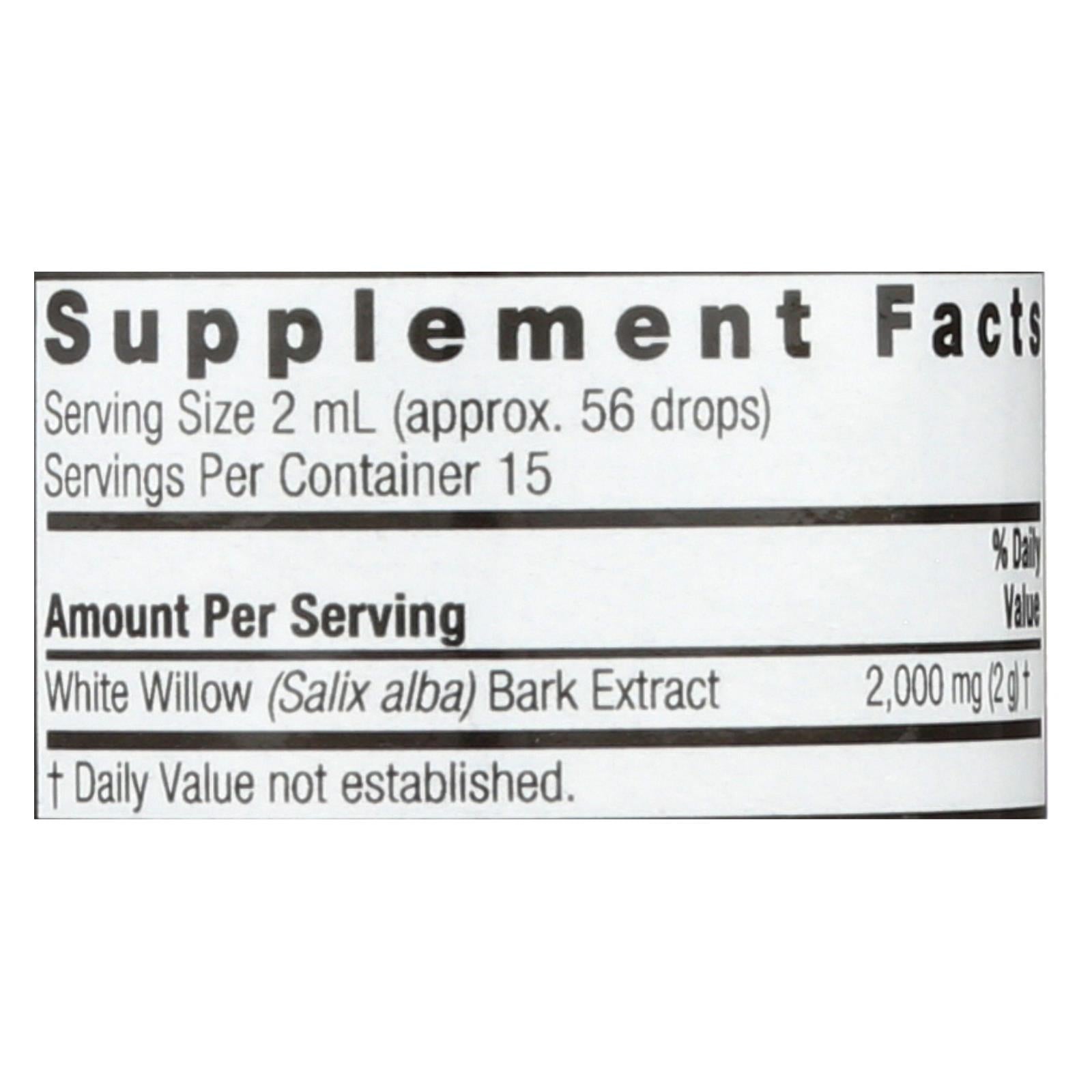 natures answer white willow bark alcohol free 1 fl oz