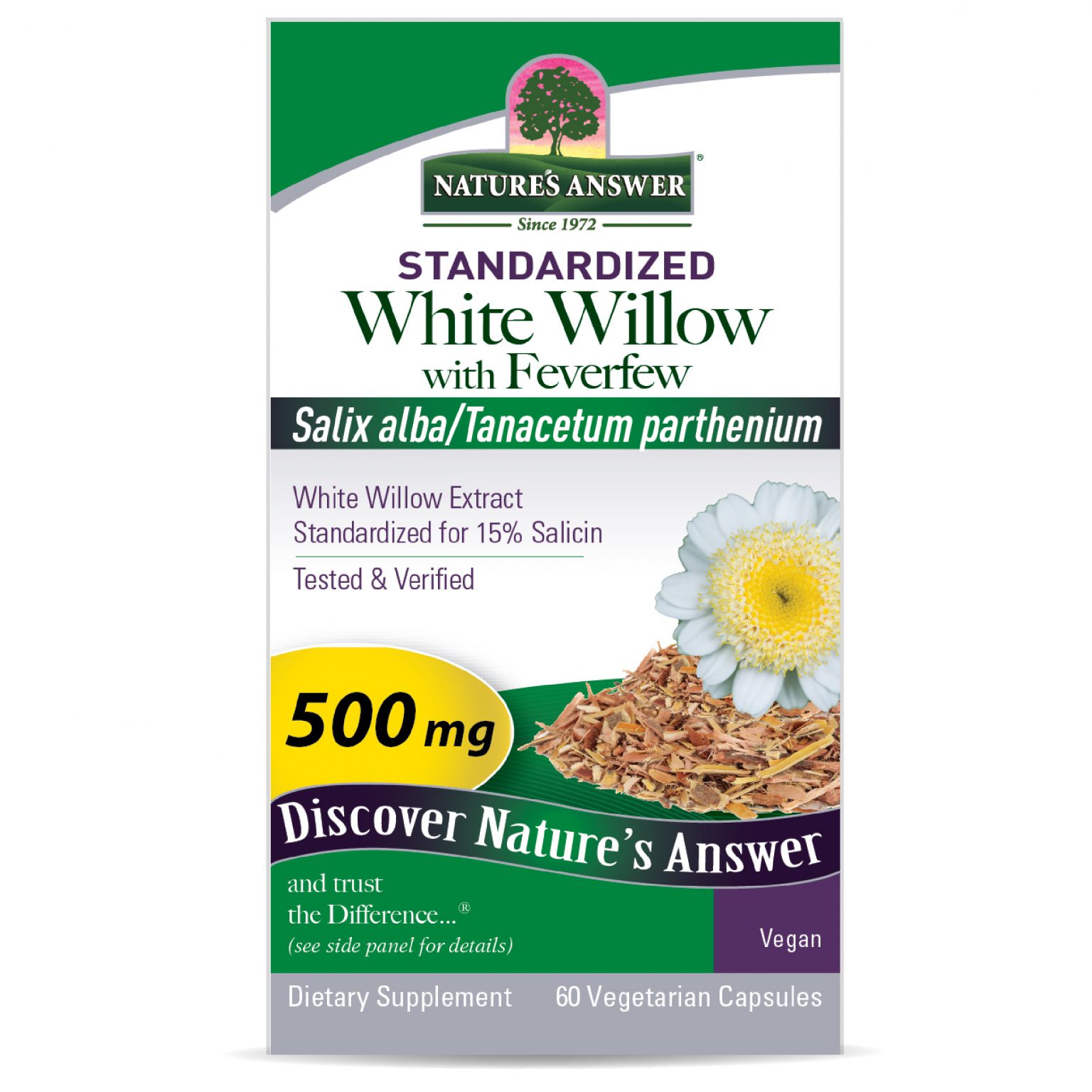 natures answer white willow with feverfew 60 vcaps
