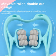 Neck Massager Therapy Neck and Shoulder Dual Trigger Point Roller Self Massage Tool Relieve Hand Pressure Deep Pressure Massage
