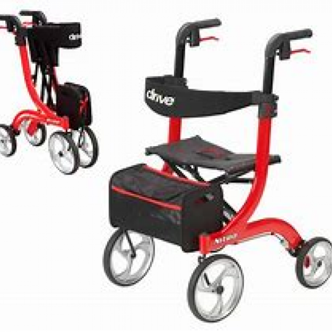 nitro aluminum rollator red tall height w 10 casters