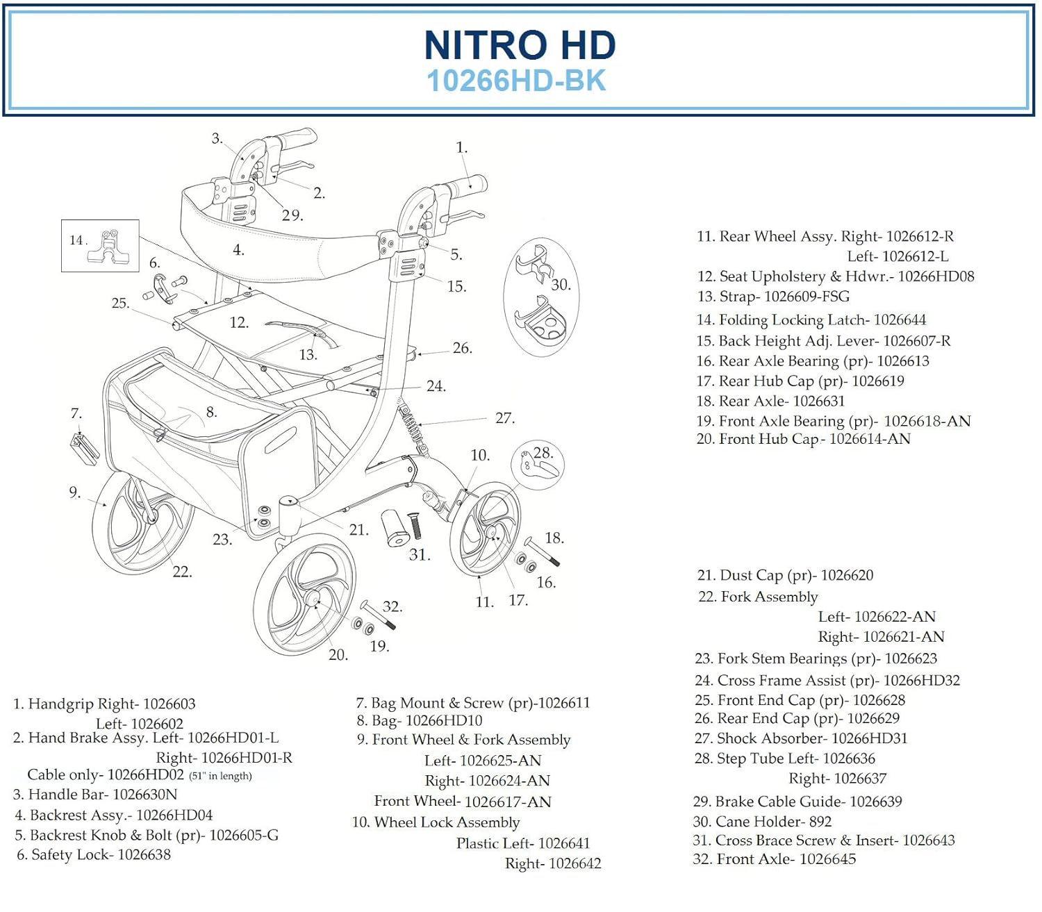 nitro rollator hd black bariatric black
